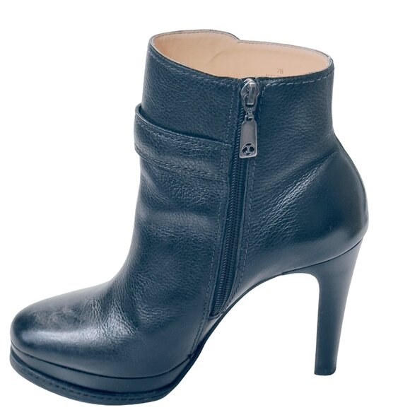 TALBOTS Women's Shoes Black Leather Heels Platform Ankle Boots Size 7B - Picture 12 of 14